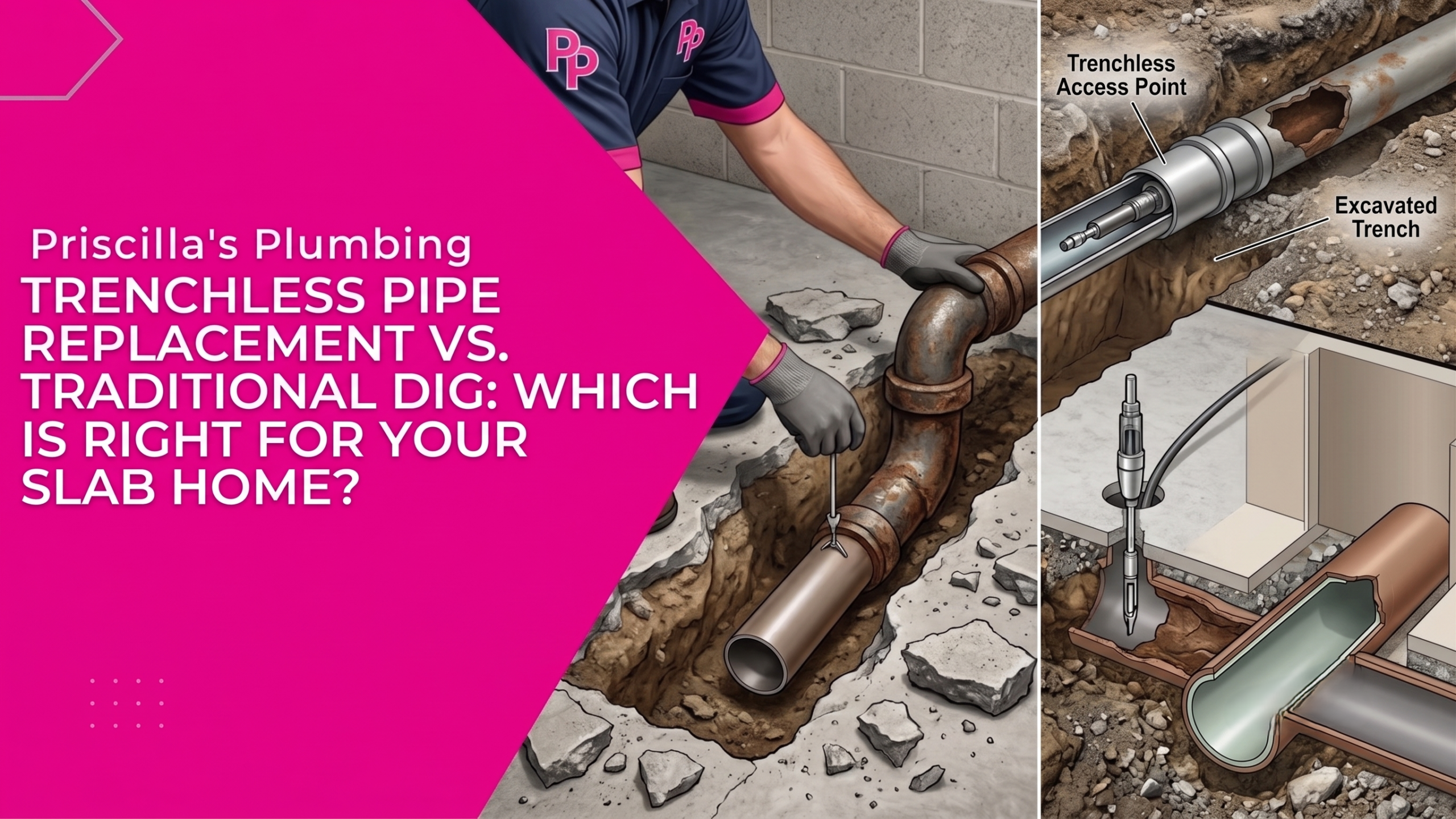 Trenchless Pipe Replacement vs. Traditional Dig: Which Is Right for Your Slab Home?