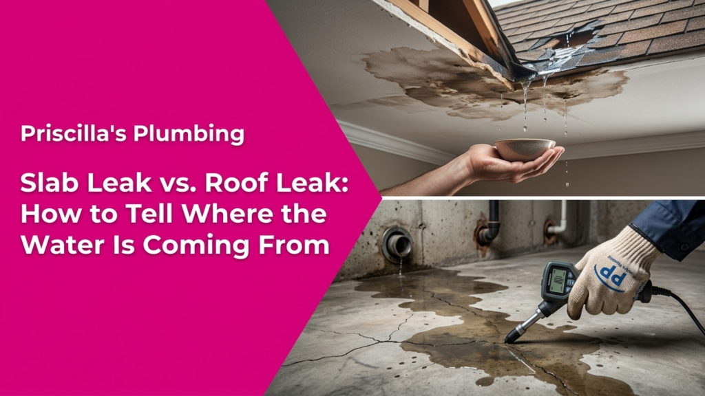 Slab Leak vs. Roof Leak: How to Tell Where the Water Is Coming From